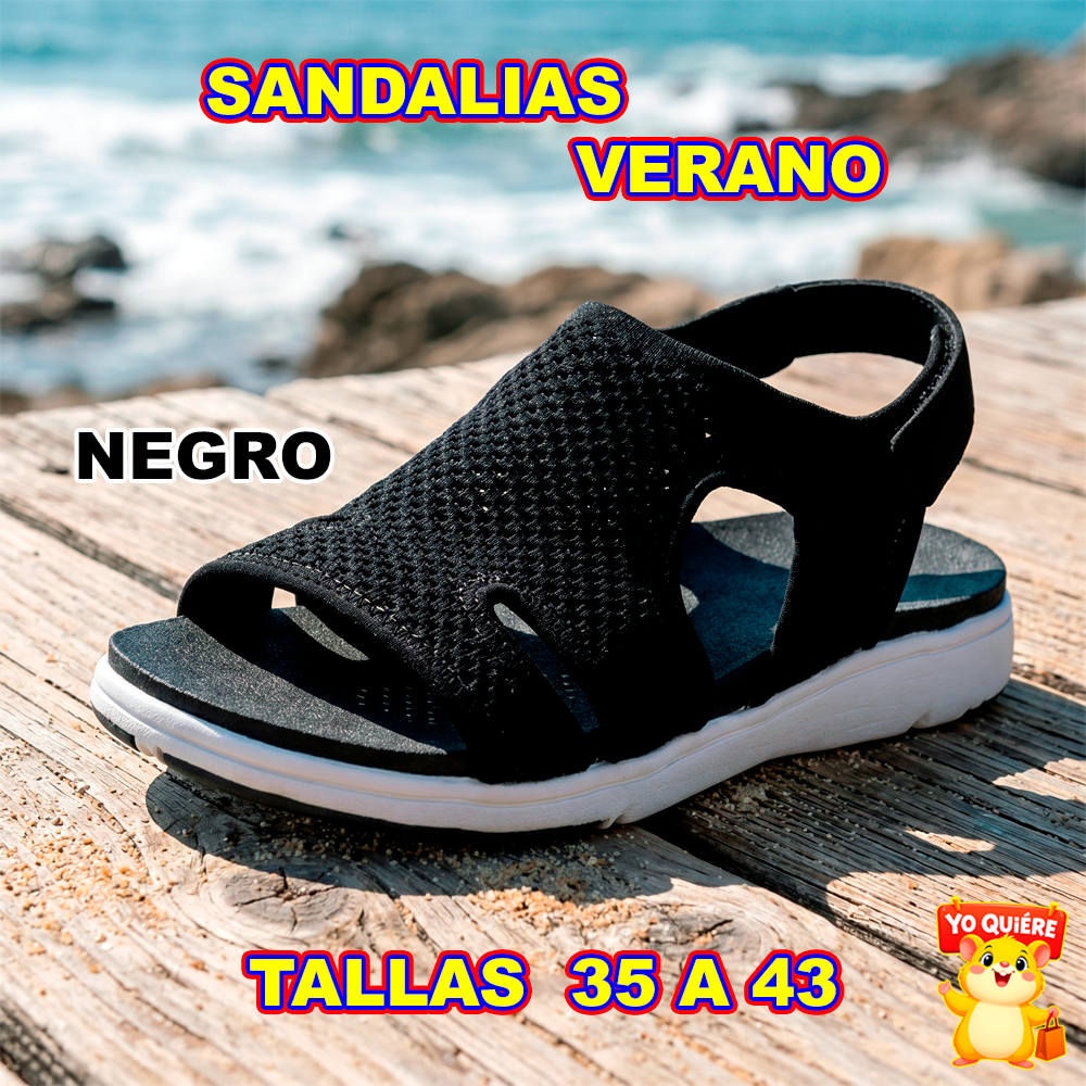 Sandalias suaves y cómodas para mujer, parte superior de malla, transpirables, diseño de tira cruzada ajustable.