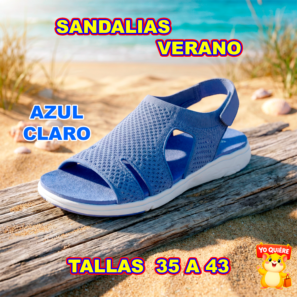 Sandalias suaves y cómodas para mujer, parte superior de malla, transpirables, diseño de tira cruzada ajustable.