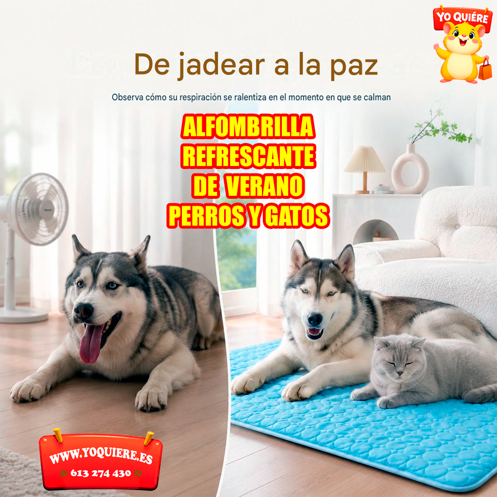 Alfombrilla de enfriamiento verano para mascotas, ideal para perros y gatos.