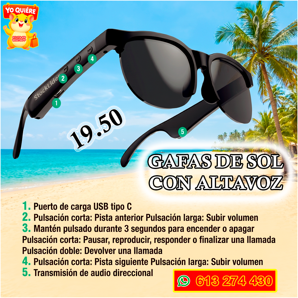 Gafas de Sol con Altavoz Bluetooth Integrado