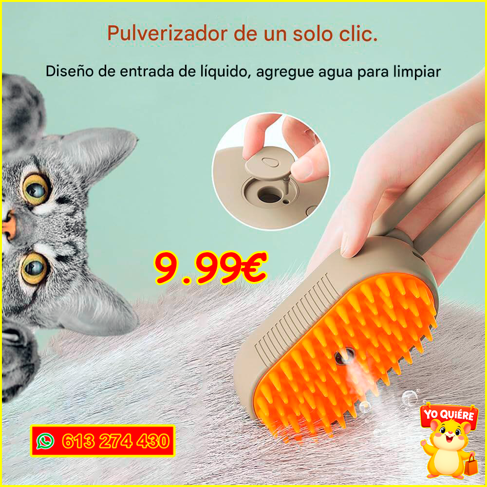 Cepillo de Vapor para Mascotas – Perros y Gatos