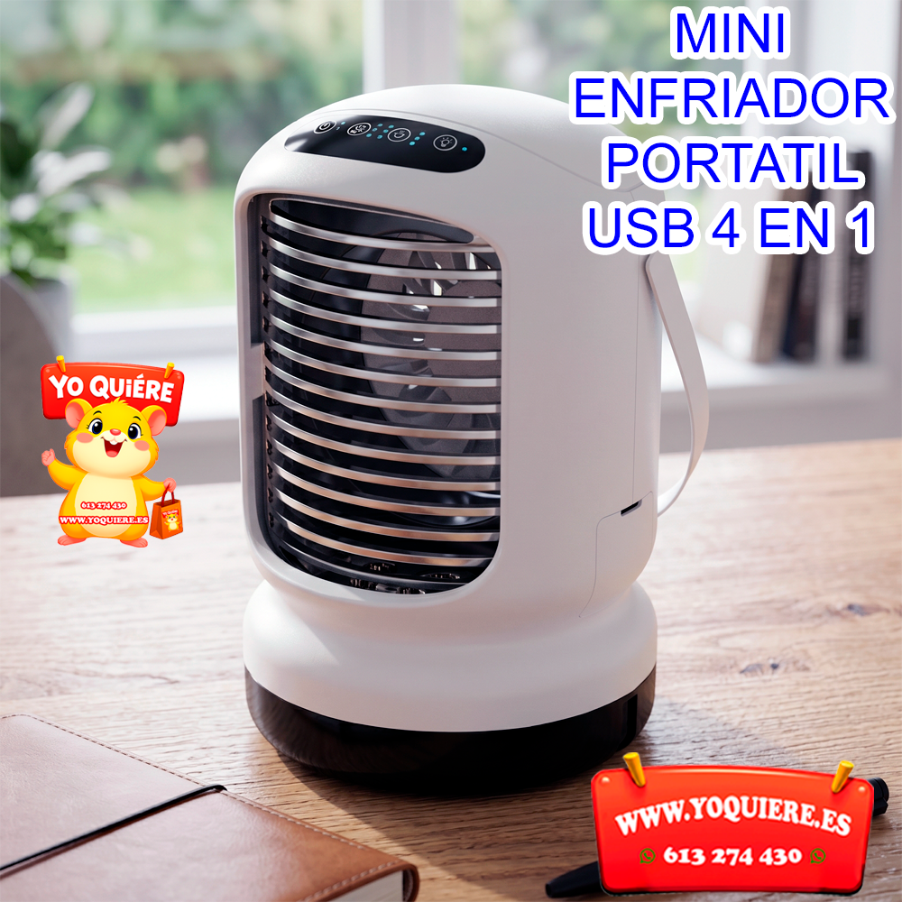 Mini Enfriador Portátil USB ARCTIC Ventilador con Niebla de Agua, Humidificador y Luces LED Enfriador Personal Recargable
