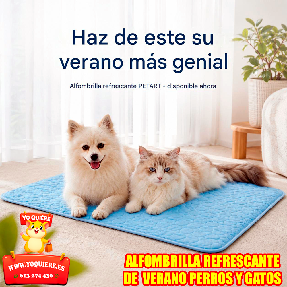 Alfombrilla de enfriamiento verano para mascotas, ideal para perros y gatos.