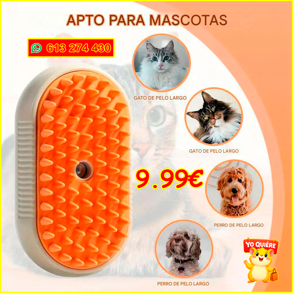 Cepillo de Vapor para Mascotas – Perros y Gatos