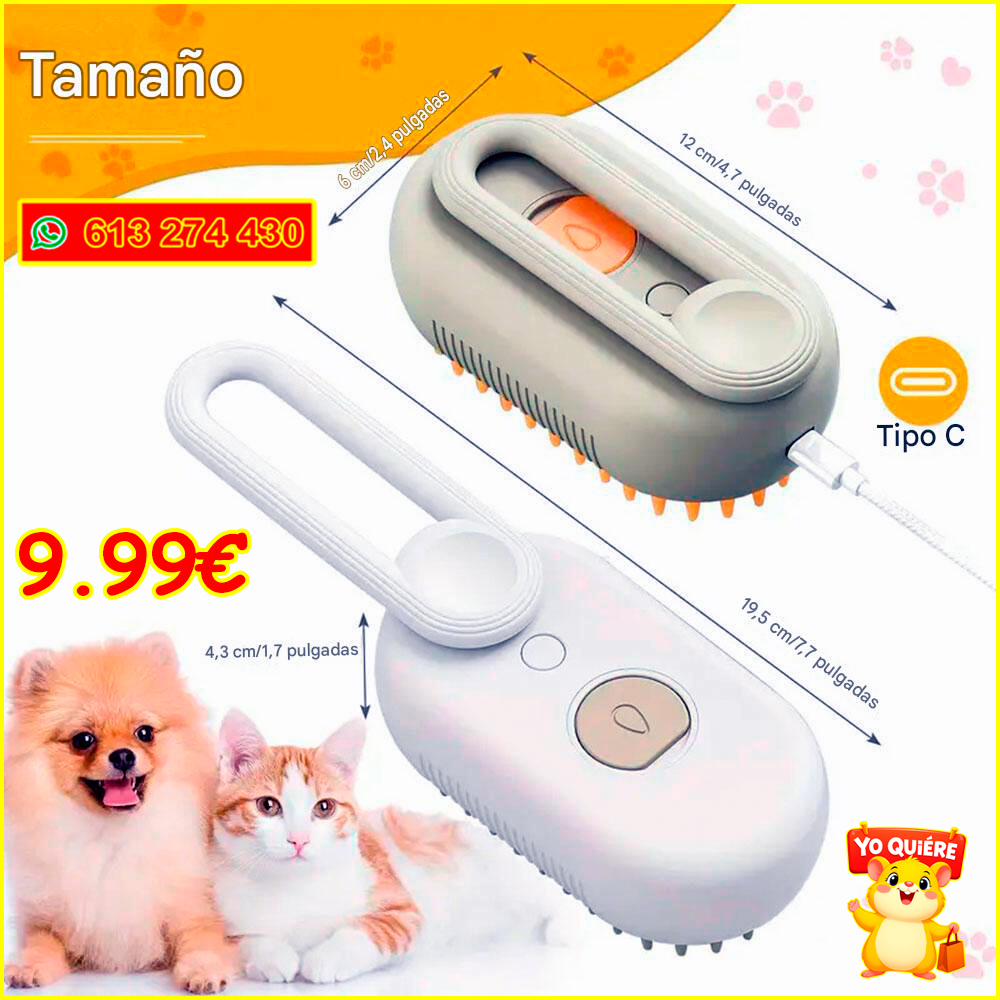 Cepillo de Vapor para Mascotas – Perros y Gatos
