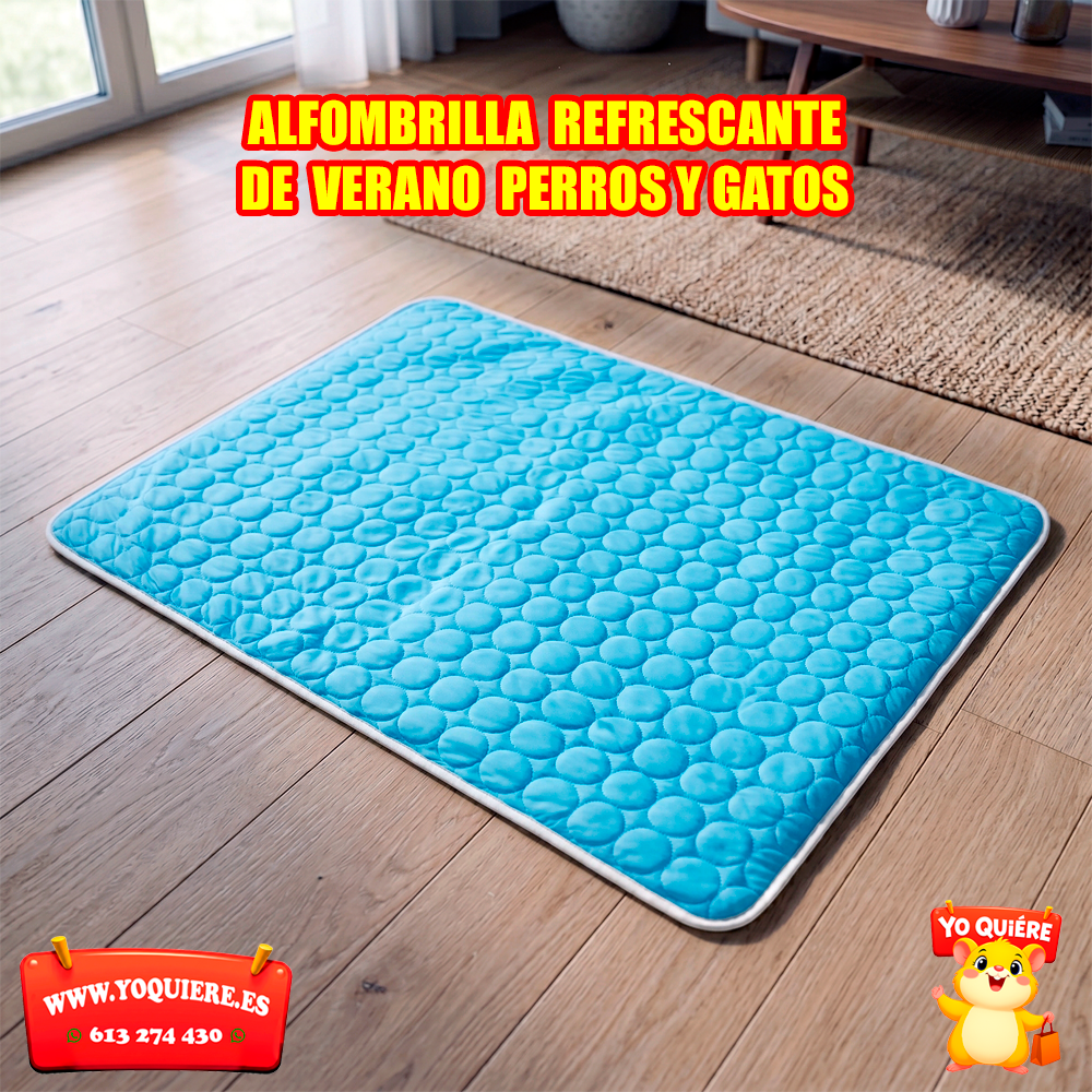 Alfombrilla de enfriamiento verano para mascotas, ideal para perros y gatos.