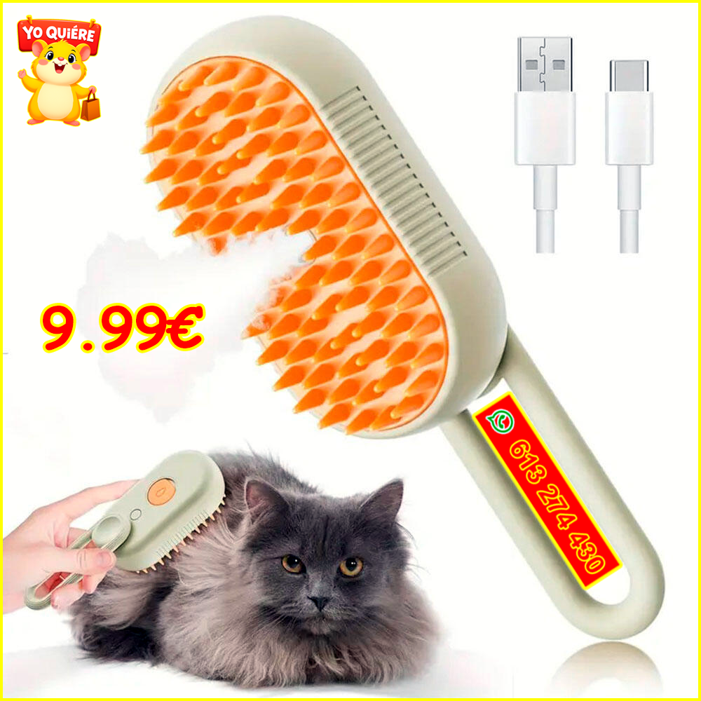 Cepillo de Vapor para Mascotas – Perros y Gatos