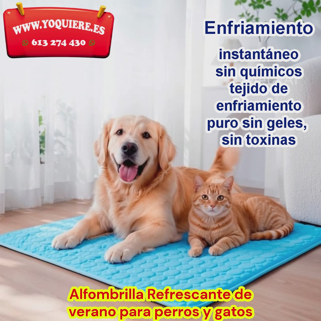 Alfombrilla de enfriamiento verano para mascotas, ideal para perros y gatos.